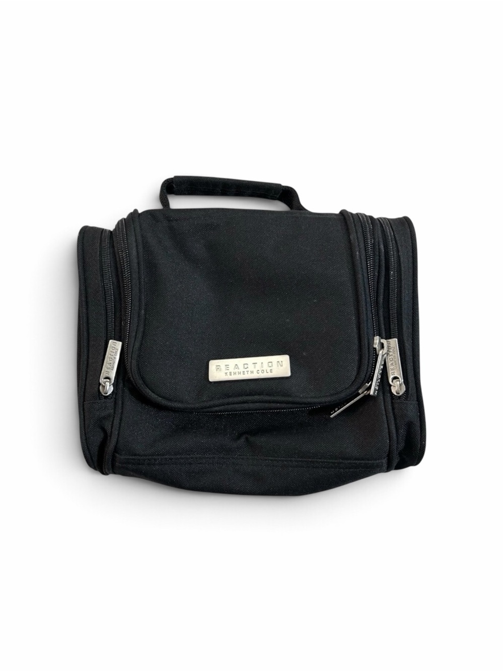 Kenneth Cole Reaction Toiletry Bag Travel Makeup Shaving Black Nylon Hanging